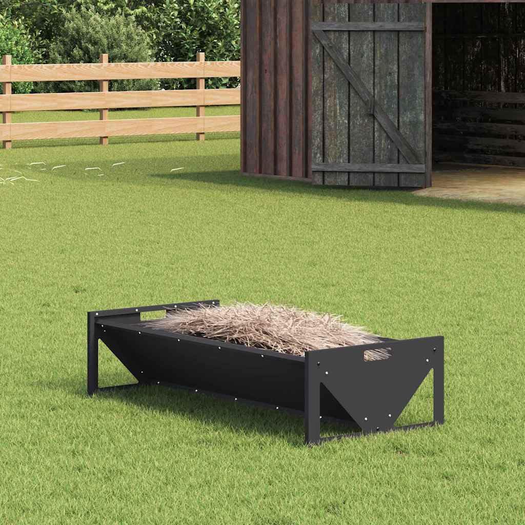 Mangiatoia per animali da allevamento, in acciaio, 108 x 50 x 28 cm, robusta mangiatoia per bovini, pecore e capre, mangiatoia resistente alle intemperie per stalle e pascoli