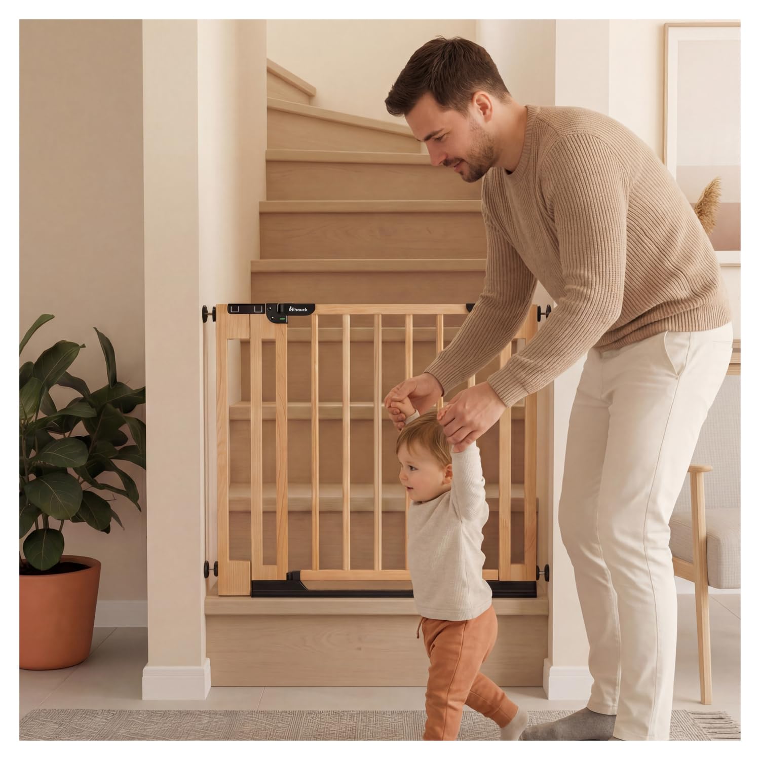 hauck Estensione da 9 cm Compatibile con Cancelletto di Sicurezza Clear Step Easyclose Eco, Legno di Faggio, Accessorio per Cancellino Bambini e Cani