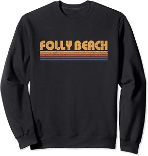 Retro Folly Beach South Carolina Sweatshirt