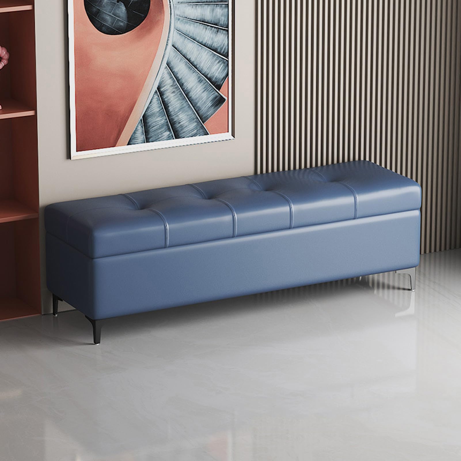 Banc de chambre pour ranger vos plaids et optimiser l'espace au bout du lit facilement