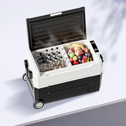 Miniatura 3 de TABU Refrigerador portátil para automóvil de 49 cuartos (45 litros), congelador y refrigerador de doble zona de 12 V con 1224 V CC y 110240 V CA,