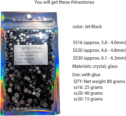 Vista 170 de Genie Crystal ss34 Red Glass Rhinestones 288 Pcs, 7.0 mm Big Light Siam Flatback Rhinestone, Diamond Cut Gems for Crafts, Face Mask, Makeup