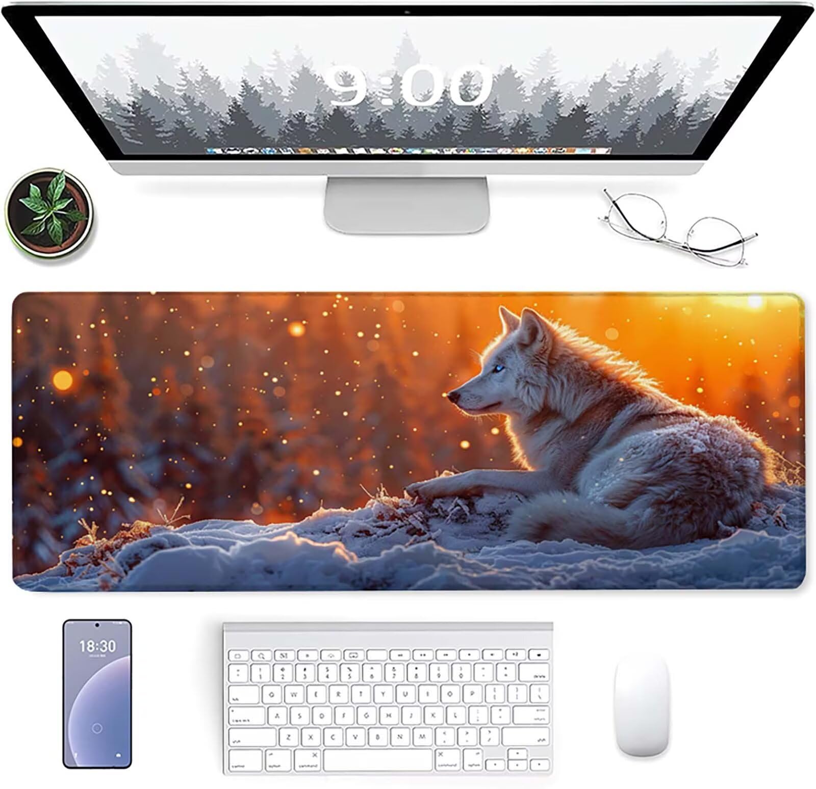 Podkładka pod mysz XXL 1600x800x3mm, biała podkładka pod mysz do gier z antypoślizgową gumową powierzchnią, poprawia precyzję i szybkość, komputer dla gracza i akcesoria biurowe, prezent dla mężczyzn