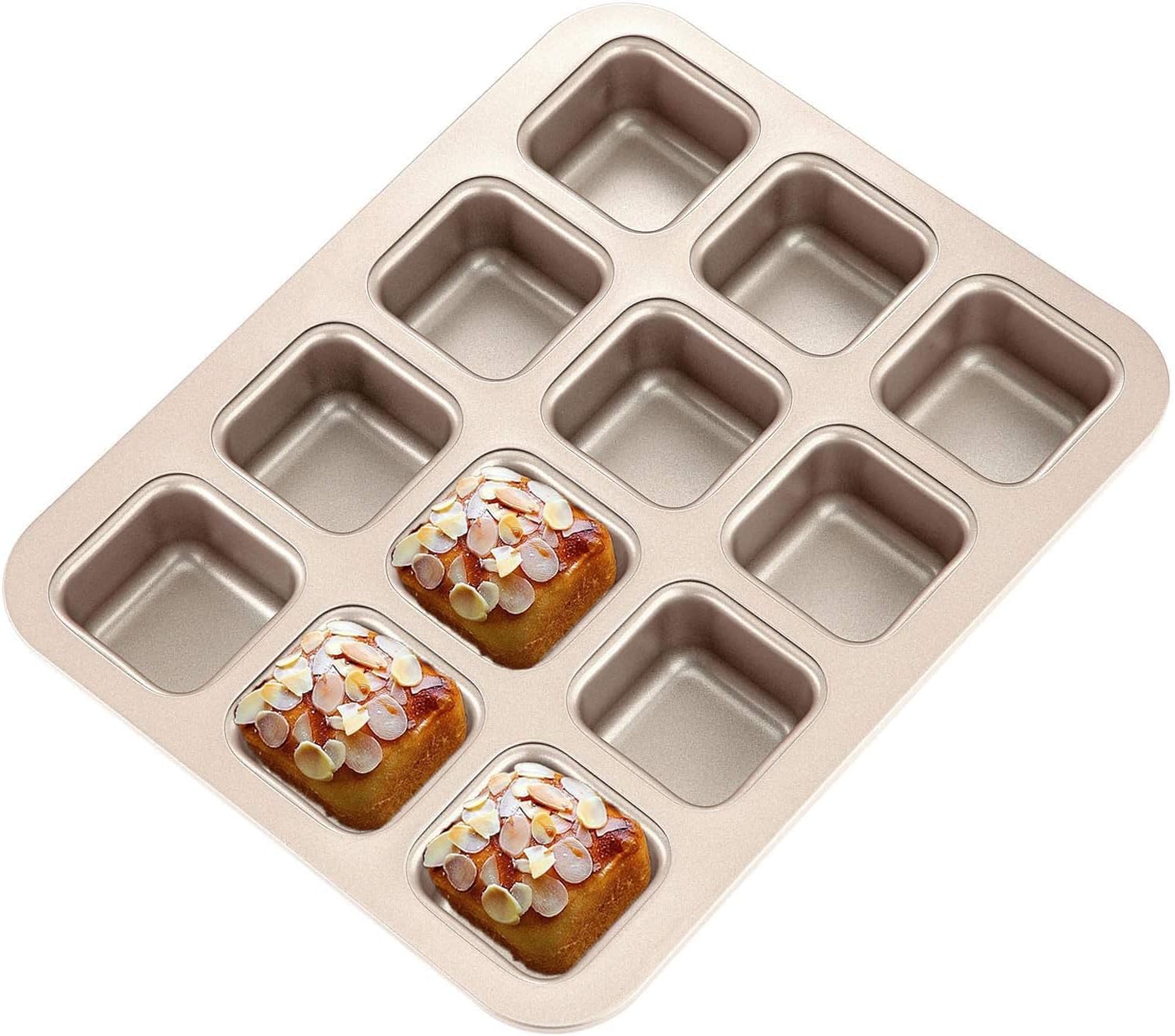 Cake Mold 6/12 Cupcake Mold Square Mini Bread Burger Muffin Cupcake Mold Non-Stick Baking Pan Baking Pan/88 (Color : 6 Cups) (12 Cups)