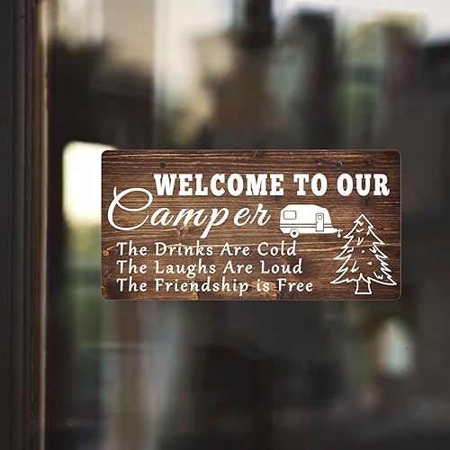 Miniatura 5 de Letrero de bienvenida a nuestro cámper, placa colgante de camping para caravana, exterior, interior, cámper, regalo para mujeres, campistas, patio,