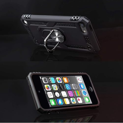 Miniatura 3 de IDweel Funda para iPod Touch 7, para iPod Touch 6 con soporte para automóvil, funda protectora híbrida resistente a prueba de golpes con soporte