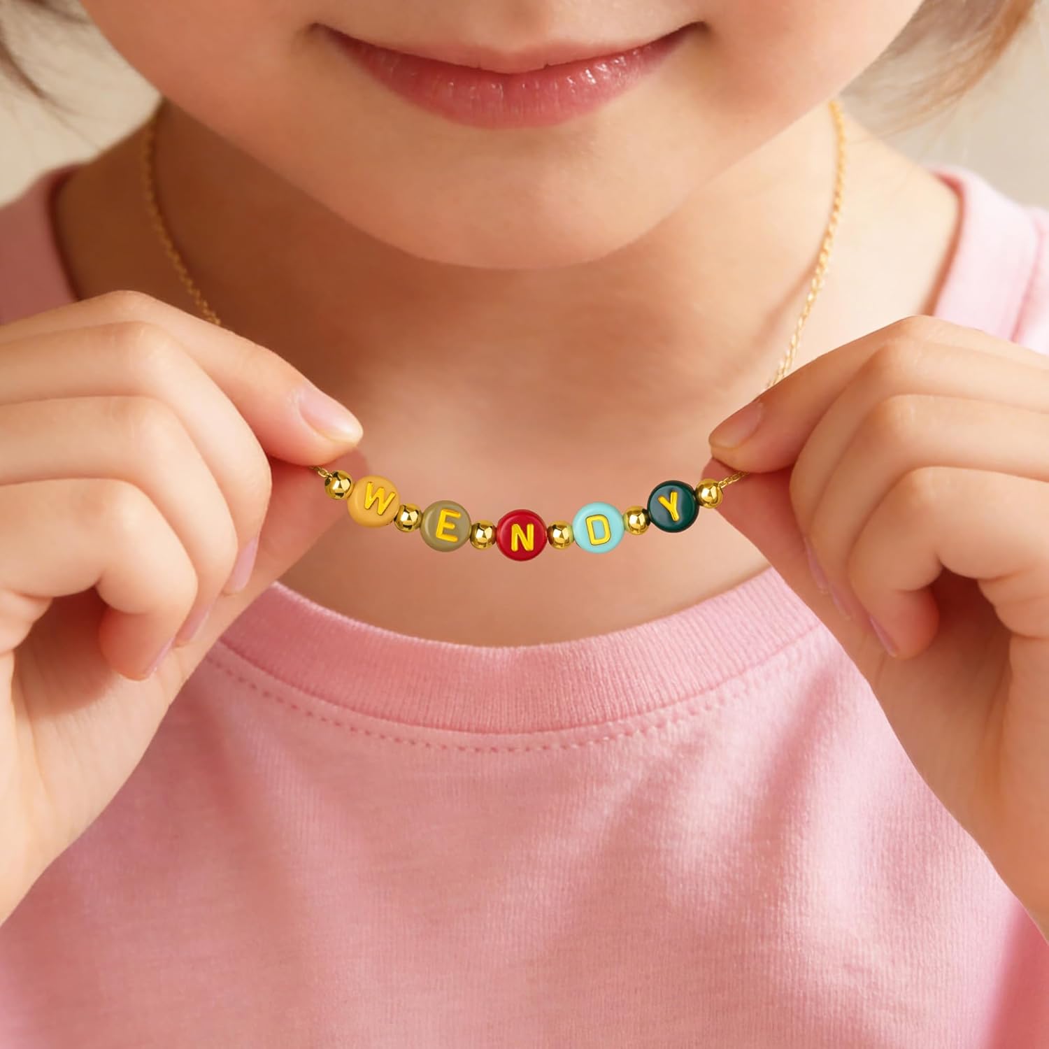 NICEDREAM Colorful Beaded Name Necklace for Women Birthday Gift for Her Personalized Letter Beads Necklace Gifts for Mom Custom Bead Jewelry with Initial - Image 5