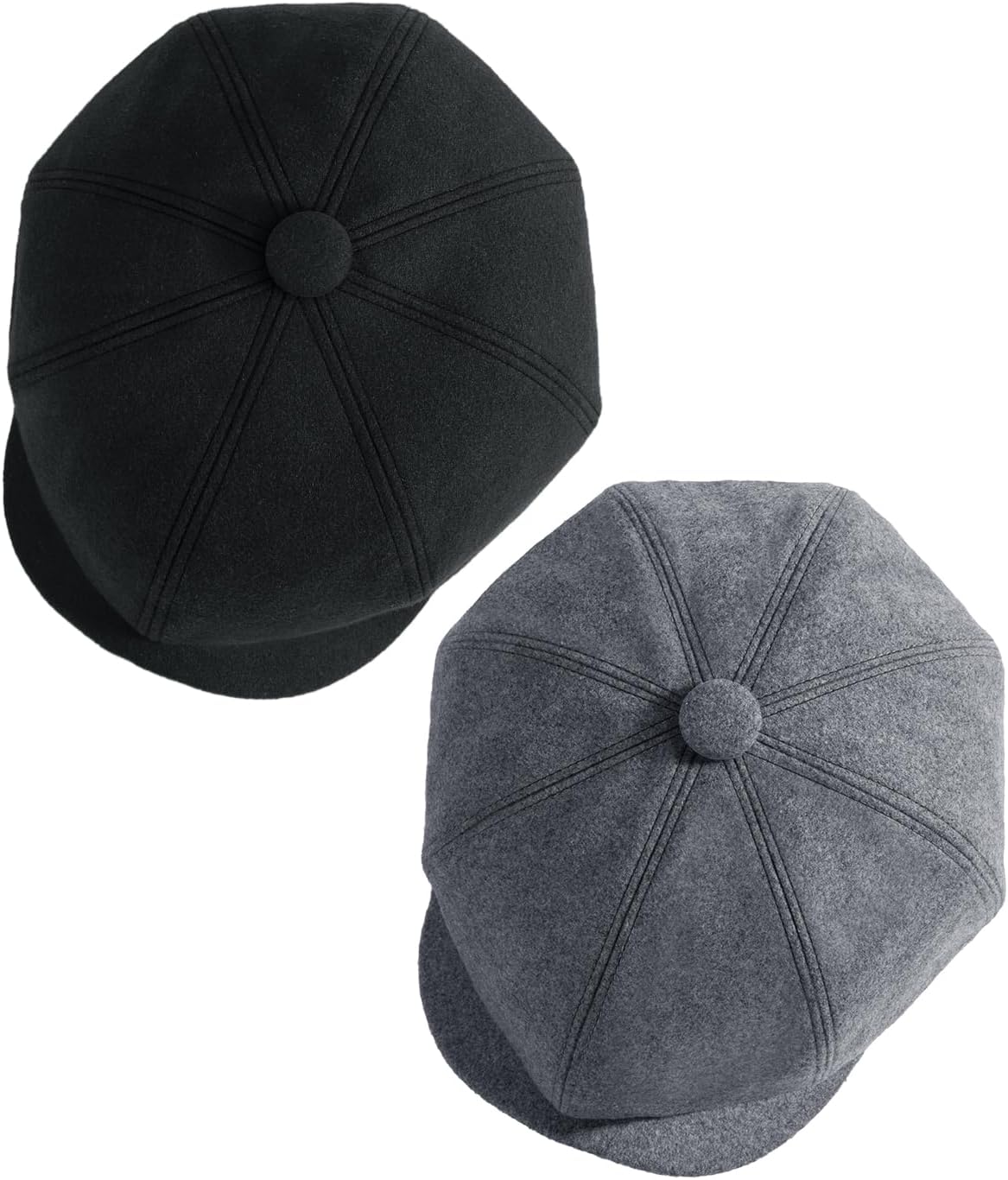Senker Fashion Newsboy Cap for Men, Irish Newsies Hat Classic 8 Panel Wool Blend for Old Man Cabbie Driving