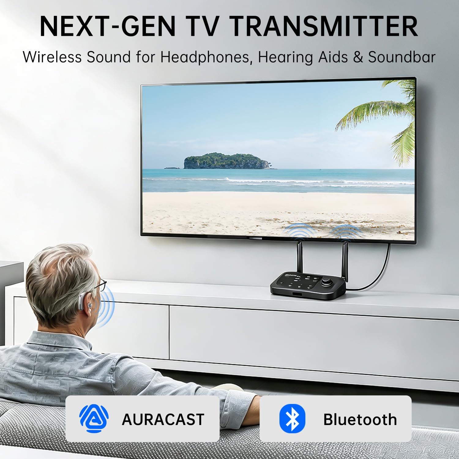 Auracast - Trasmettitore TV Bluetooth per dispositivi audio assistenti