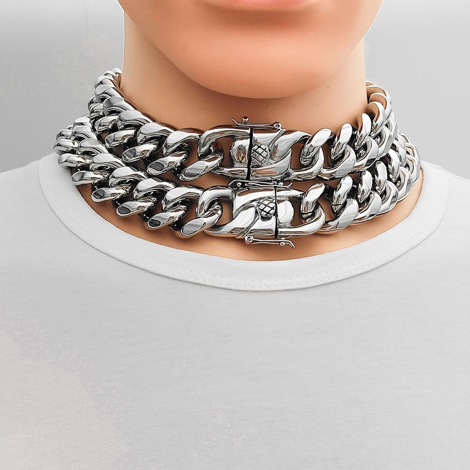 SDA Wide Chunky Gold Chain Necklace - Heavy and Waterproof 316L Surgical Steel with 18K Gold Plating for Modern Men and Women into Hip Hop Fashion - Image 2