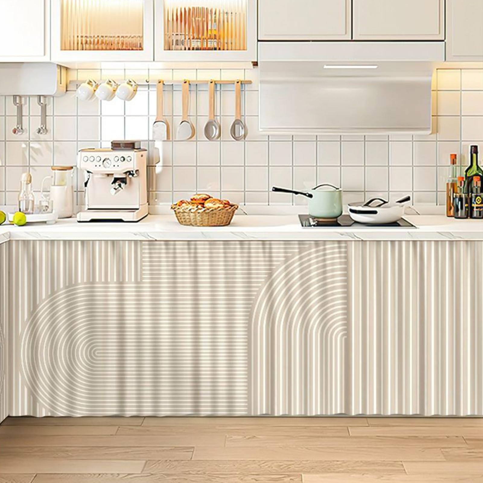 WIQUYBML Striped Sink Skirt for Bathroom & Kitchen70cm x 100cm Cabinet Drapes Under Privacy Cover Classrooms Home Stylish Ains Décor