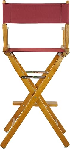 Miniatura 3 de Casual Home - Silla de director de 30.0 in, marco de roble miel con lienzo borgoña, altura de barra