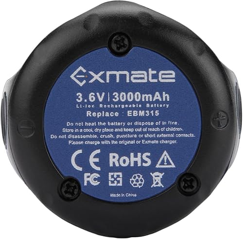 Miniatura 5 de Exmate Batería de repuesto de 3000 mAh 3.6 V compatible con Hitachi EBM315 326263 326299, DB3DL, DB3DL2, FDB 3DL, NT50GS, NT65GA, NT65GS NT65GB