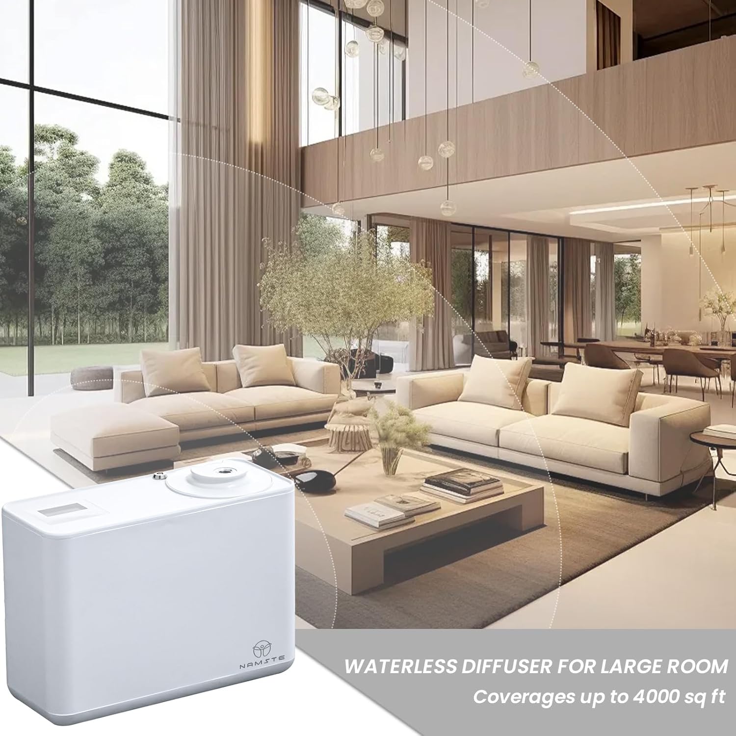 Waterless Diffuser HVAC Aromatherapy Machine, Long Lasting Aroma 800ml Home Luxury Scent Diffusers, 4000 Sq.Ft Coverage, APP & Button Control, Cold Air Diffusion for Home Hotel Mall Office - Image 4