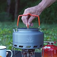 Vista 5 de Bulin Hervidor de camping 1.6L Intercambio de calor Campamento té cafetera ligero al aire libre senderismo equipo tetera portátil