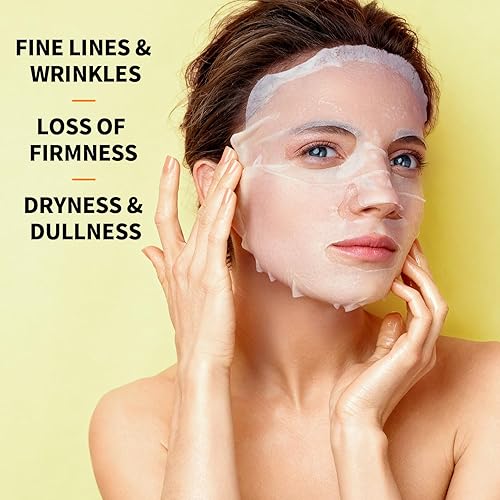 Miniatura 5 de Mascarillas faciales reafirmantes e hidratantes con ácido hialurónico y péptidos, reducen las líneas finas y las arrugas, mascarilla facial de spa