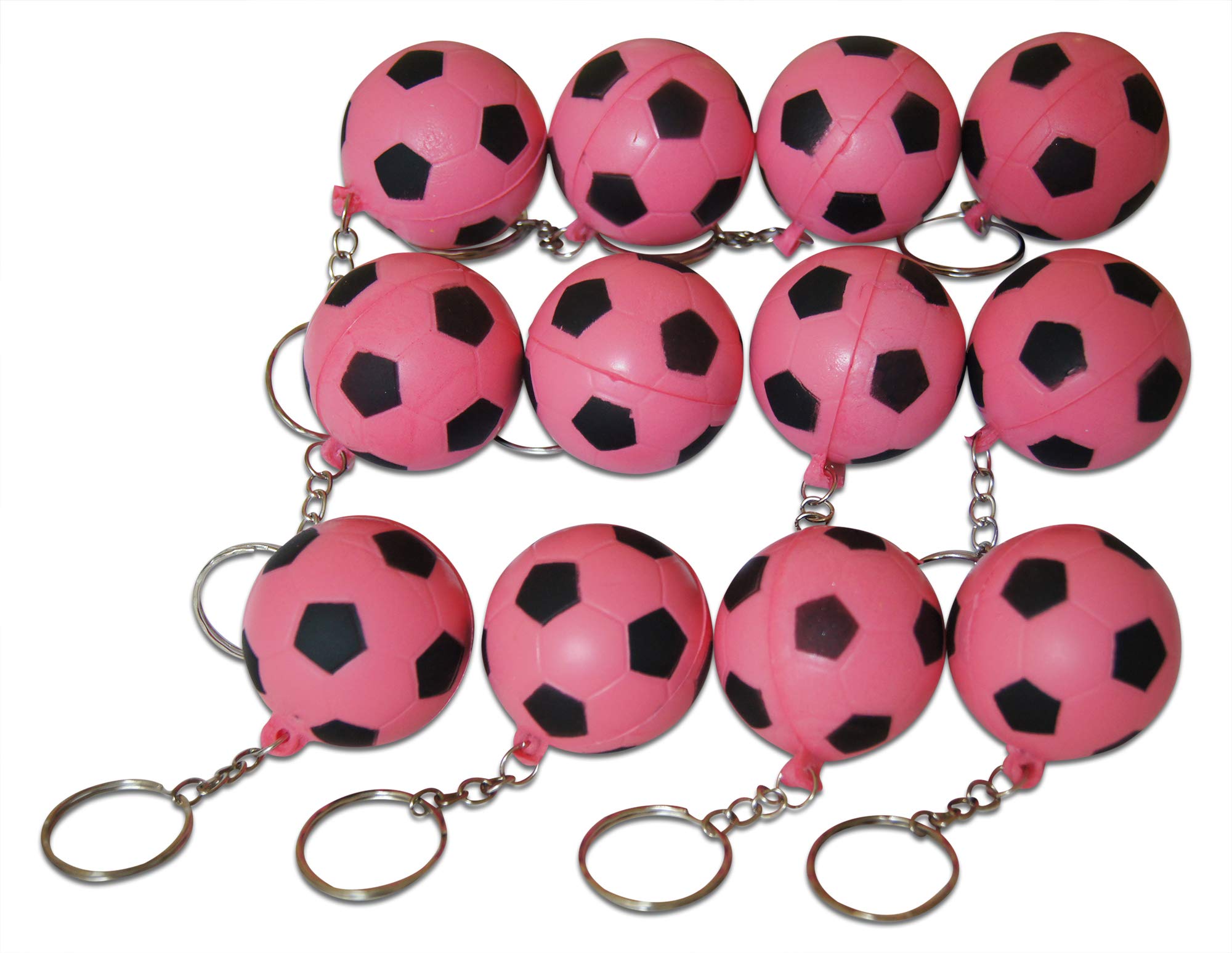 Novel Merk Pink Soccer 12-Piece Keychains for Party Favors & School Carnival Prizes