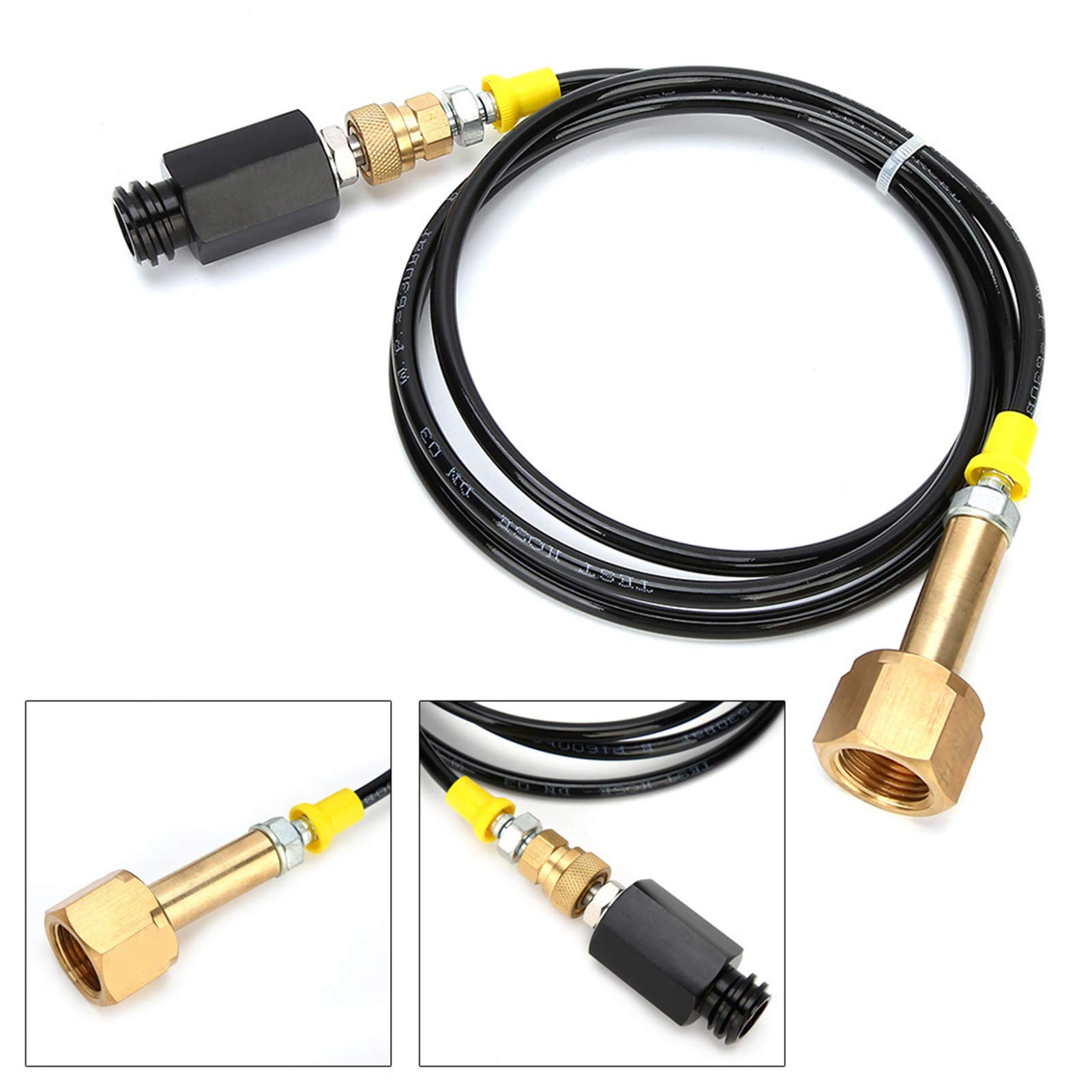Kit di adattatori per tubo esterno CO2 con filettatura CGA320 da 1,7 m, compatibile con bombole di acqua frizzante da, tubo in gomma e rame resistente per la carbonatazione di
