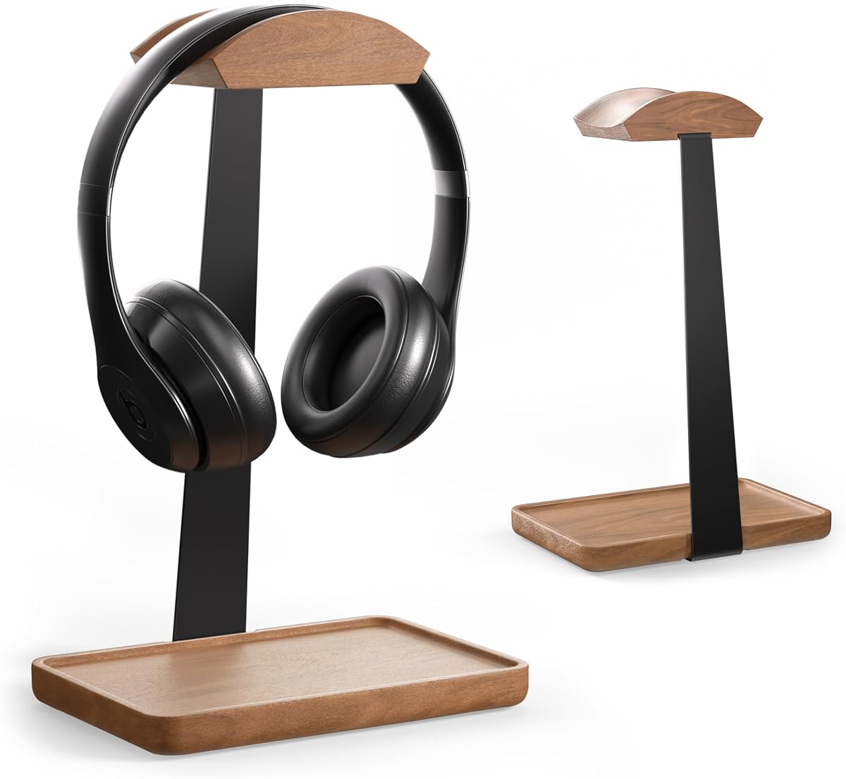 Soporte de madera para auriculares, soporte de madera para auriculares para escritorio | Soporte universal para auriculares con base de almacenamiento para juegos, Sony,Bose