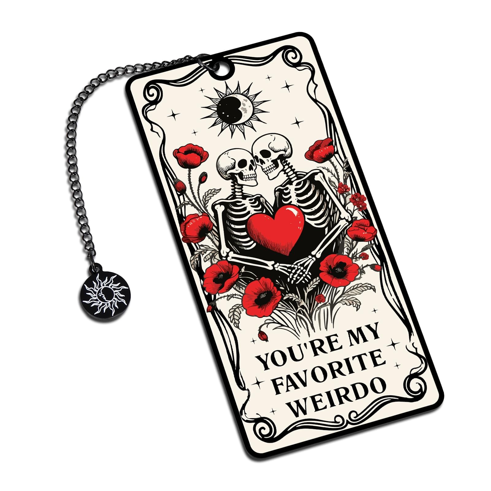 Halloween Bookmarks for Women Men Skeleton Tarot Metal Bookmark for Book Lovers Halloween Spooky Boo Basket Stuffers for Couple Boyfriend Girlfriend Skull Tarot Card Bookmark Gothic Spooky Basket