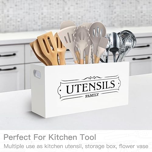 Miniatura 6 de Soporte para utensilios de cocina para encimera, soporte para utensilios de cocina, decoración de cocina de granja, soporte grande de madera para