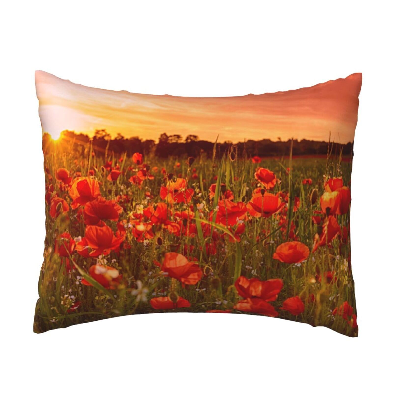 GSGCSBYMLG sunset flower field printed Pillow Case 20x26in Cushion Cover
