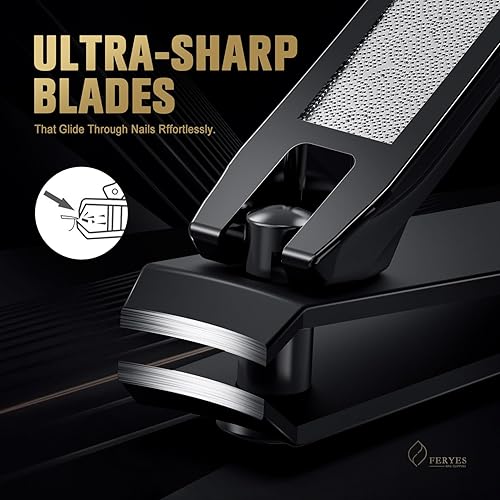 Miniatura 3 de FERYES Elegante juego de 2 piezas de cortaúñas, cortaúñas y cortaúñas, cortadores de uñas afilados para hombres y mujeres, aseo de precisión para