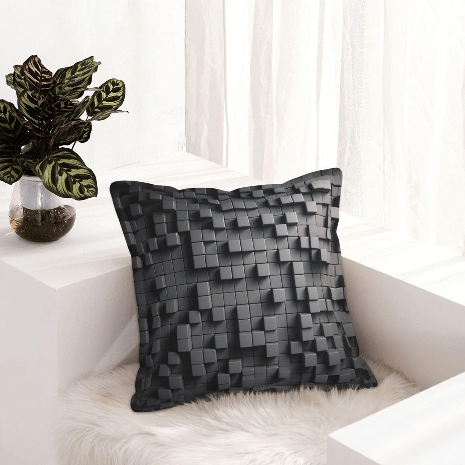 Housses de coussin de qualité supérieure en similicuir gris pour déco rustique