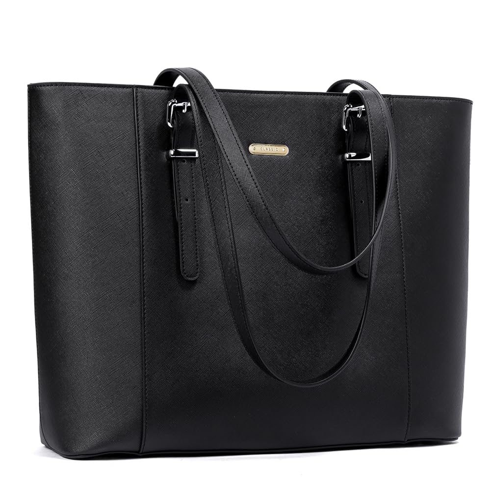 BROMEN Women Briefcase 15.6 inch Laptop Tote Bag Vintage Leather Handbags Shoulder Work Purses