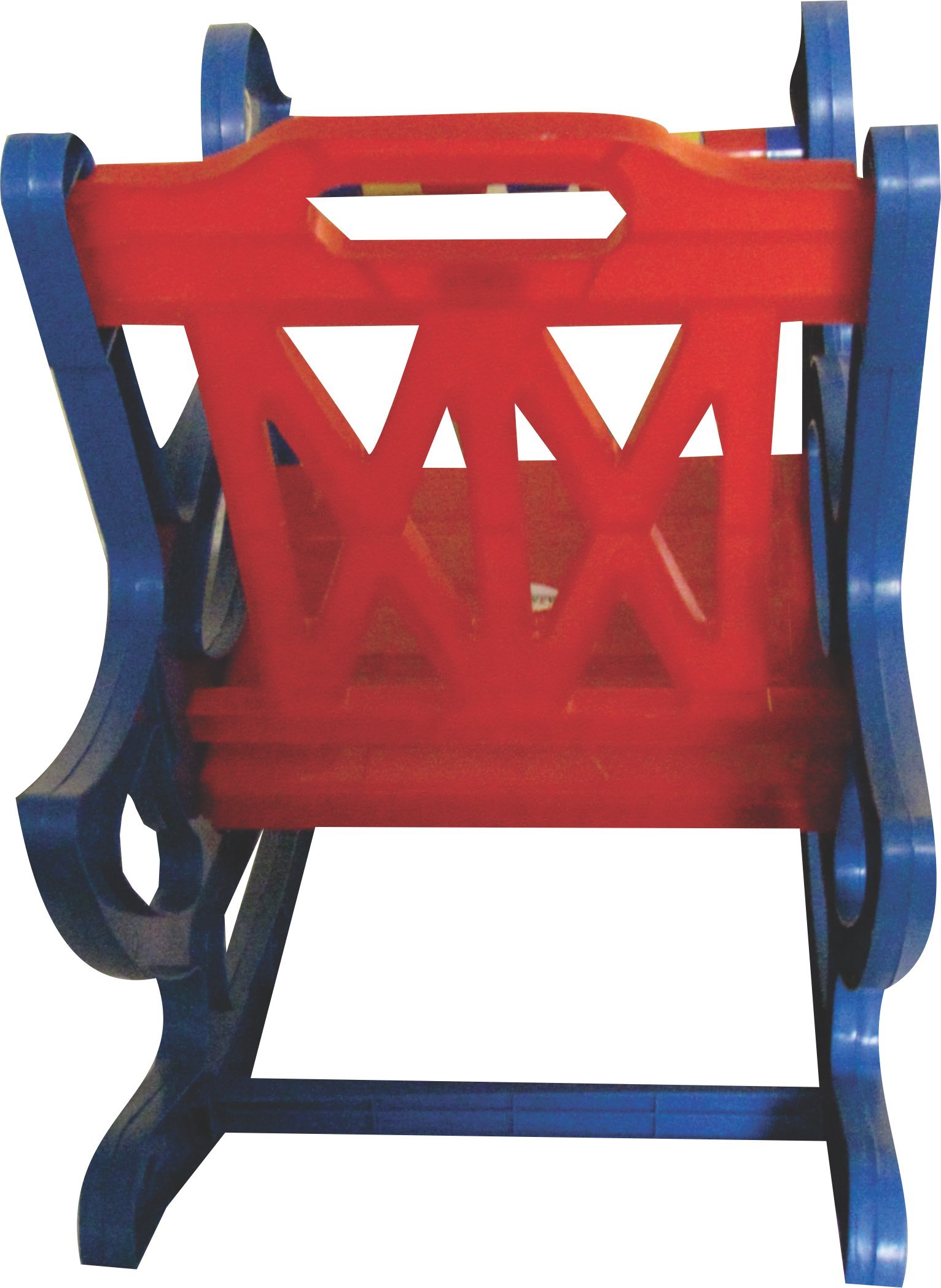 Pihu Enterprises Baby Rocking Chair With Safety Bar And Arm Rest-Red&Blue 2