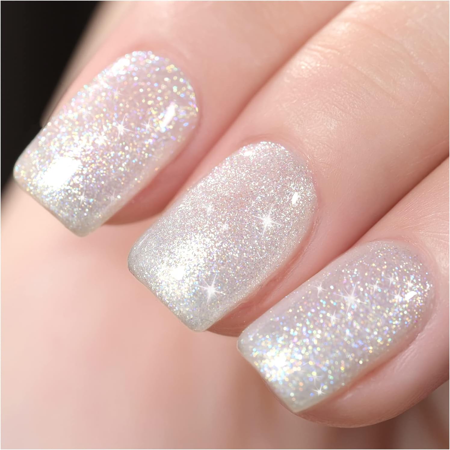 GAOY Shimmer Gel Nail Polish, 16ml Translucent Jelly Glitter Gel Polish, Soak Off UV Gel for
