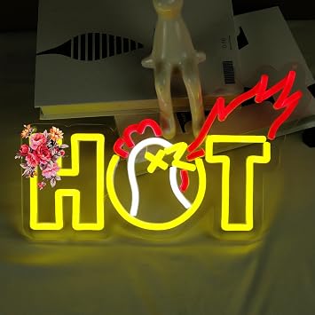 Hot Neon Sign Ones LED Wall Decor, Dimmable Explosion Neon Light Sign for Bedroom Game Room Bar Club Man Cave Wall Decoration Gift for Teens Boys Gamers
