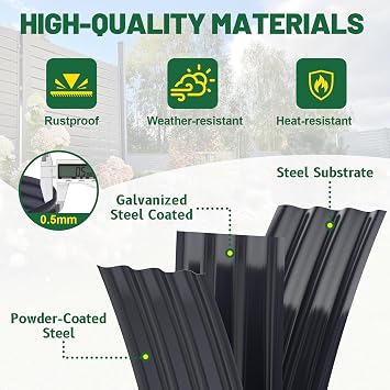 Raised Beds for Garden, 2Pcs 120x60x30cm Galvanised Garden Planters Outdoor