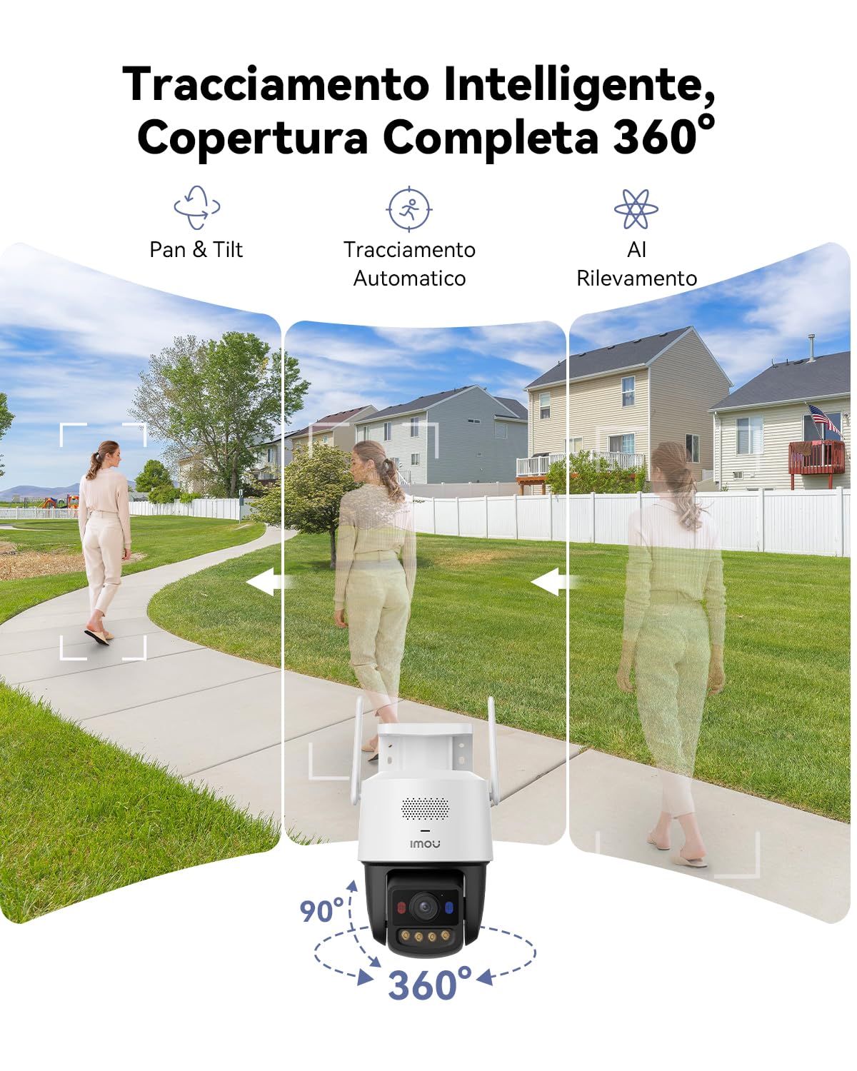 Imou 3K PoE Telecamera Wi-Fi Esterno, Telecamera Esterna, Modalità Privata | 2,4/5G, Visione Notturna a Colori, Rilevamento Uomo/Veicolo, Allarme con Sirena/Faretto, Audio Bidirezionale,Modalità Privata