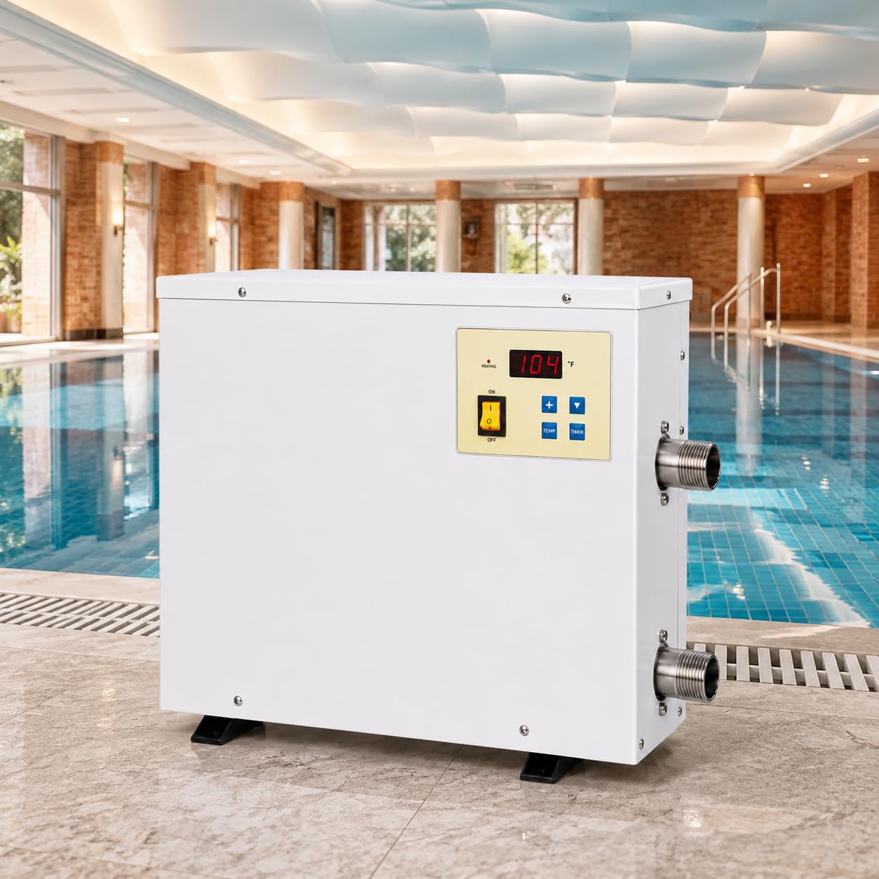 Pompe à chaleur électrique de piscine 18 kW Chauffe-eau pour piscine et spa pour usage résidentiel, chauffage efficace pour piscines creusées ou hors sol