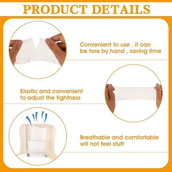 4 Rolls Pre Wrap Tape, Athletic Foam Sports Tapes, Sports Foam Bandage for Hair Ankles Wrists Hands and Knees, 2.4 Inches x 22 Yards - Beige