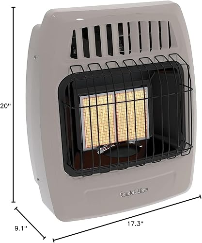 Miniatura 3 de WORLD MKTG OF AMERICAIMPORT KWN211 - Calentador de pared de gas de 2 placas, 12000 BTU, color gris