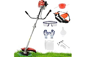 52cc Gas Powered String Trimmer Backpack with 10.6'' Brush Cutter