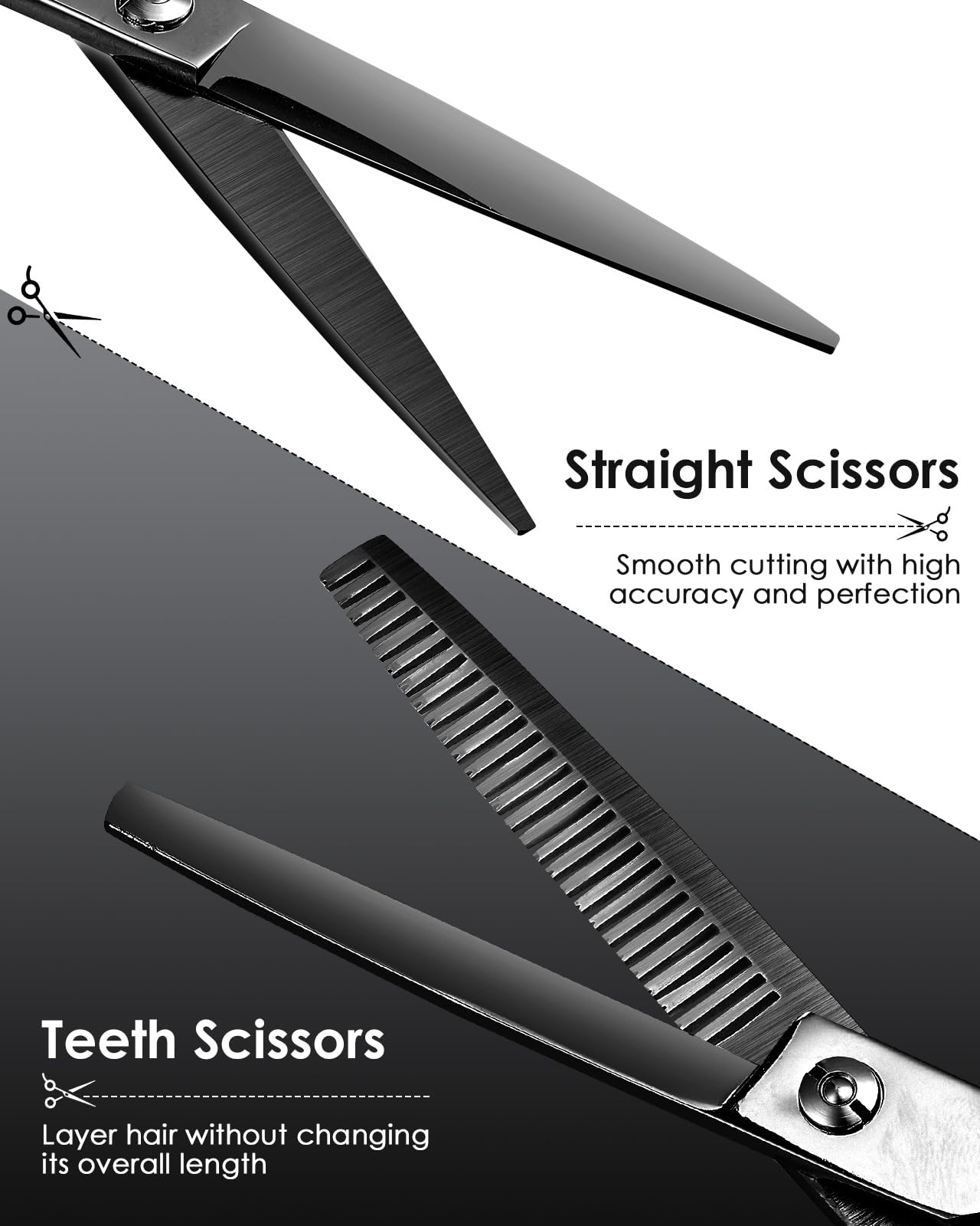 Lictin Hairdressing Scissors, Thinning Scissors Set - Image 2