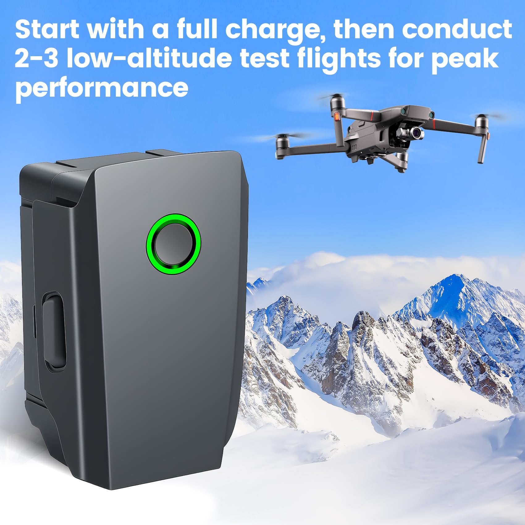 1 batteria di volo intelligente ricaricabile da 3850 mAh 15,4 V per DJI Mavic 2, Mavic 2 Pro, Mavic 2 Zoom, Mavic 2 Enterprise Advanced Drone, 30 minuti max tempo di volo batteria