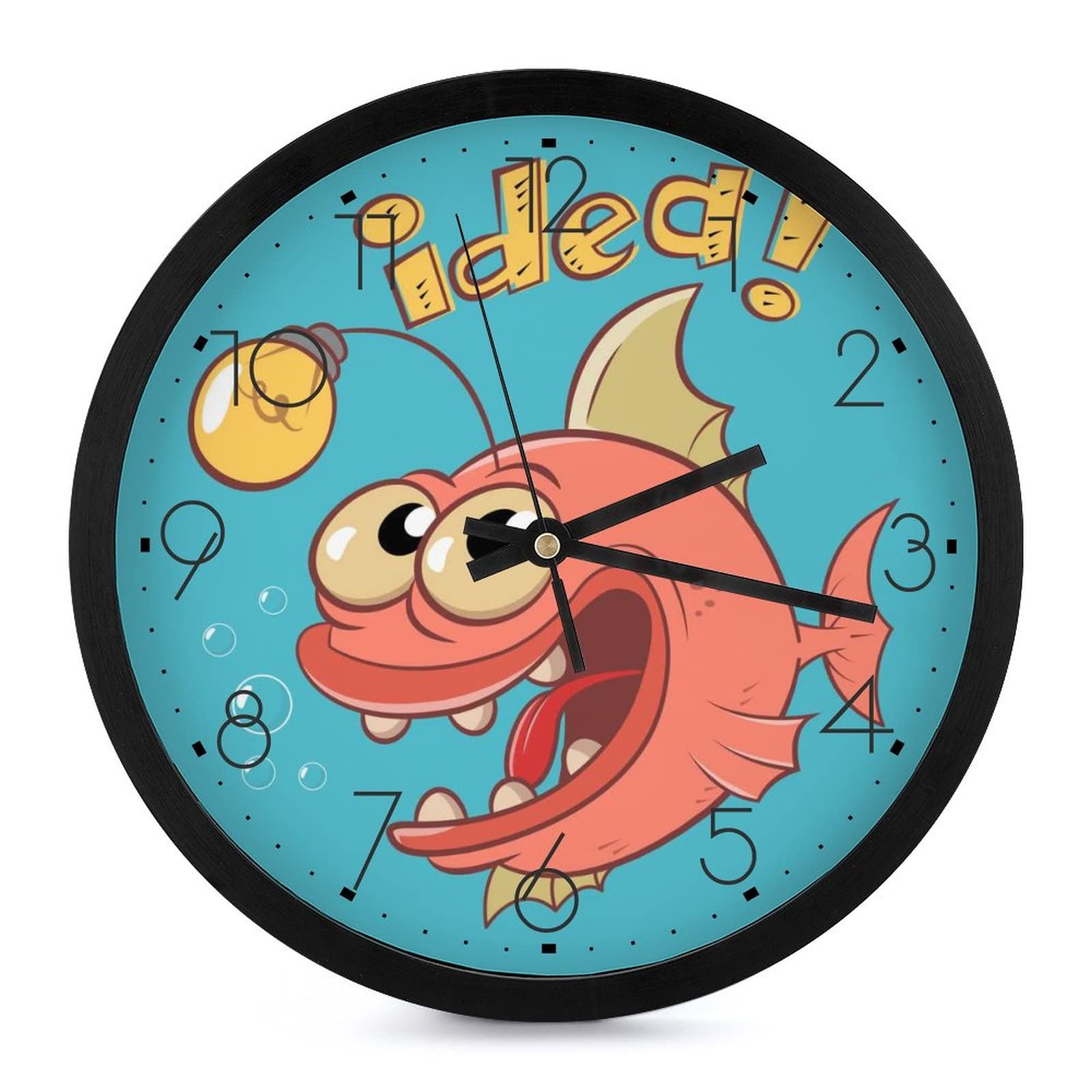 Horloge poisson silencieuse de 25.4cm pour un sommeil paisible à la maison