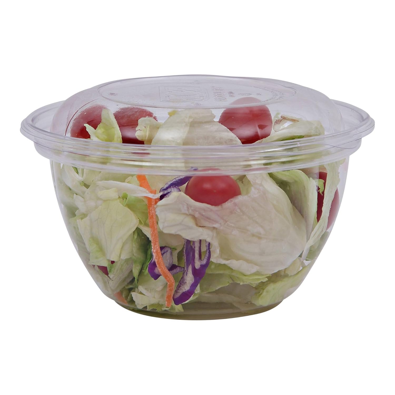 ECO PRODUCTS Compostable Clear PLA Plastic 18oz Salad Bowl With Lid, Pack of 50, Grab 'n' Go Round Cold Takeout Food Containers, Renewable Plant-Based, Disposable, ASTM Compliant, BPI-Certified