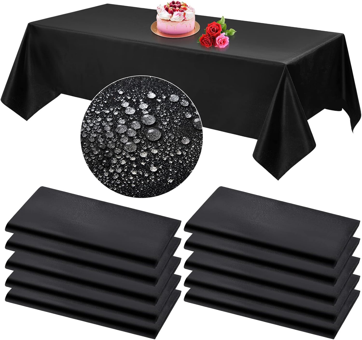 Chumia 10 Pack Tablecloths for Rectangle Tables Fabric