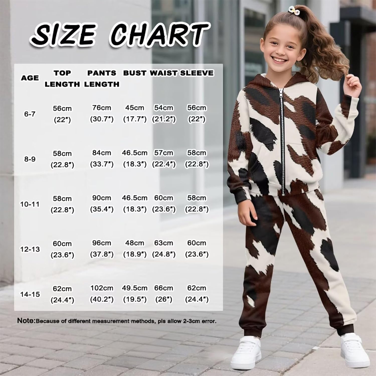 Girl's 2 Piece Outfits Tracksuit Full Zip Hoodie Sweatshirt and Jogger Pants Fall Athletic Sweatsuit with Pockets
