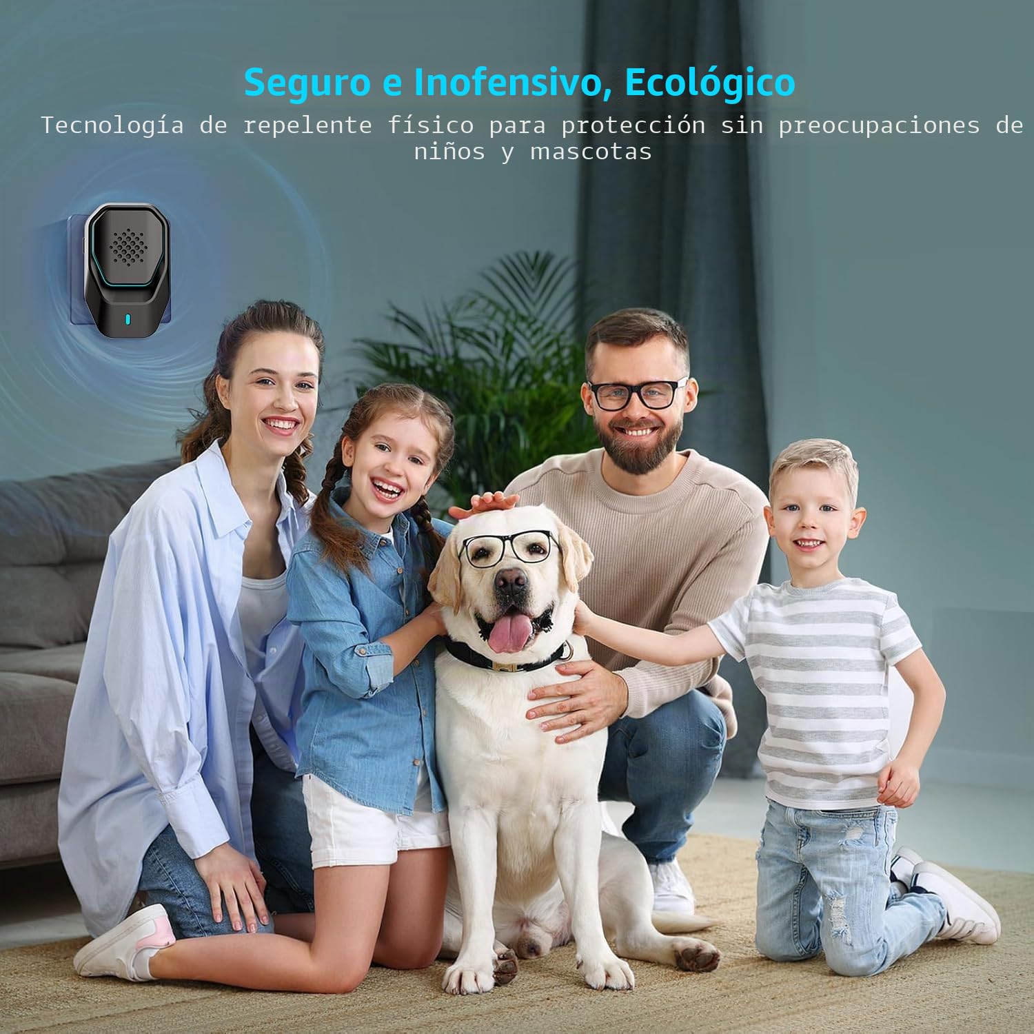 AILEDA Repelente Ultrasónico de Plagas 360° con Luz LED para Casa, Sótano, Terraza