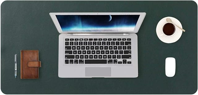 Desk Pad Large 31.5" X 15.7" DOBAOJIA Extended Mouse Mat Large Mouse Pad XL Desk Blotter Writing Pad for Laptop/Office/Home, PU Leather Side Waterproof +Suede Side Non-Slip (Dark Green)
