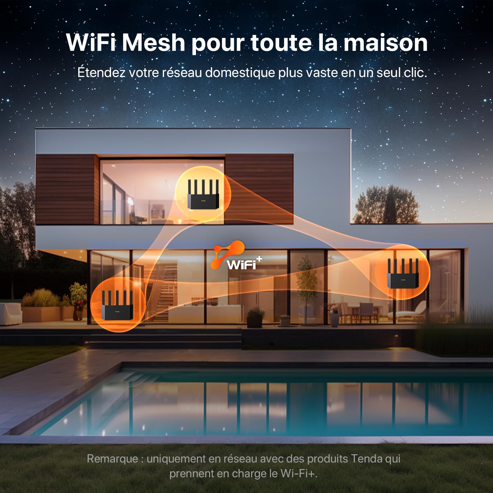Tenda BE5100 Dual-Band Wi-FI 7 Router, Mesh WiFi, WiFi 7 Router, 1x2.5Gbps + 3X Gigabit WAN/LAN Ports, Vertical Antennas, 4K-QAM, MLO, 8K Streaming, VR/AR Games, NFC, VPN, RE6L Pro