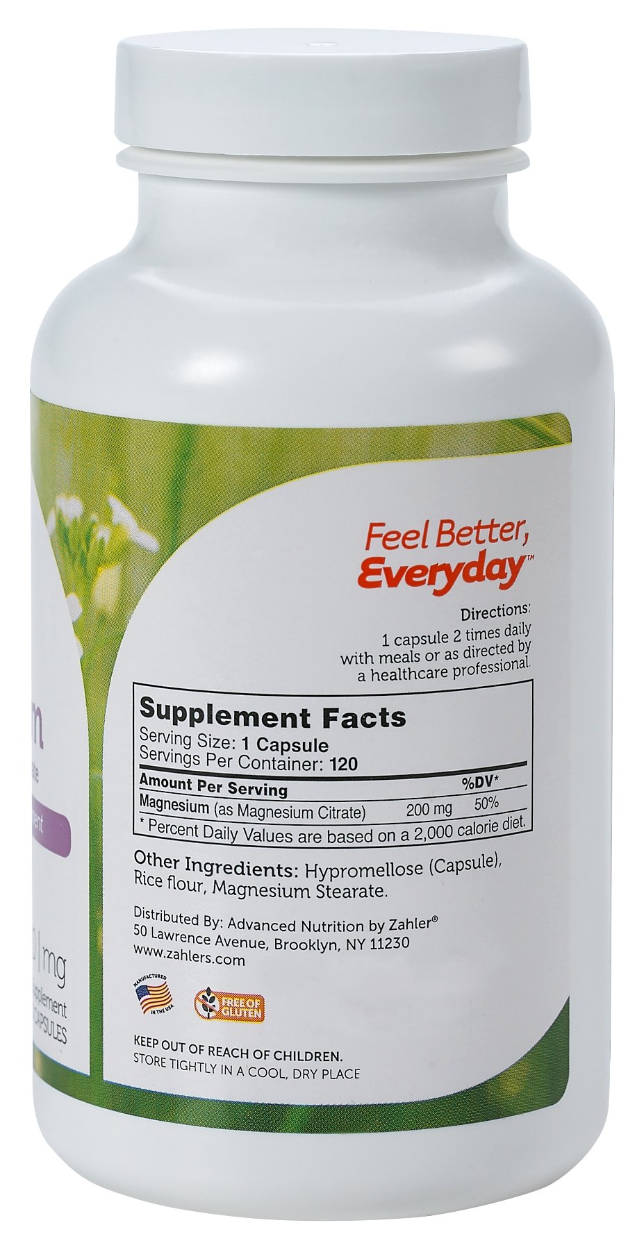 Zahler - Magnesium Supplement Capsules 200 mg (120 Count) Certified Kosher Bioactive Magnesium Citrate for Max Absorption - Natural Magnesium Mineral for Men & Women - Best Magnesium Supplements — Amazon image 2