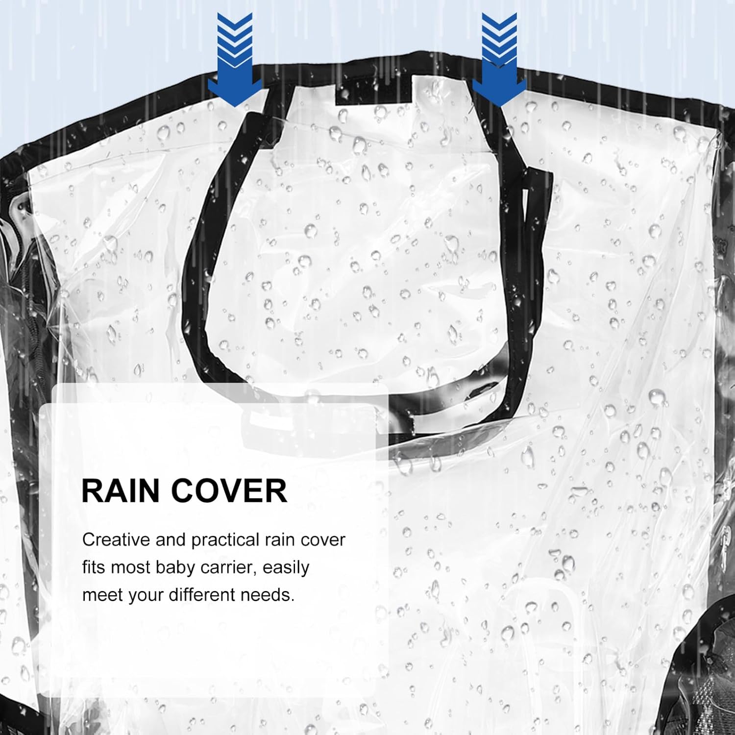 Windproof Waterproof Pram Rain Cover for Stroller and Carrier, Pushchair Shield with Dust Protection for Outdoor Weather and Travel