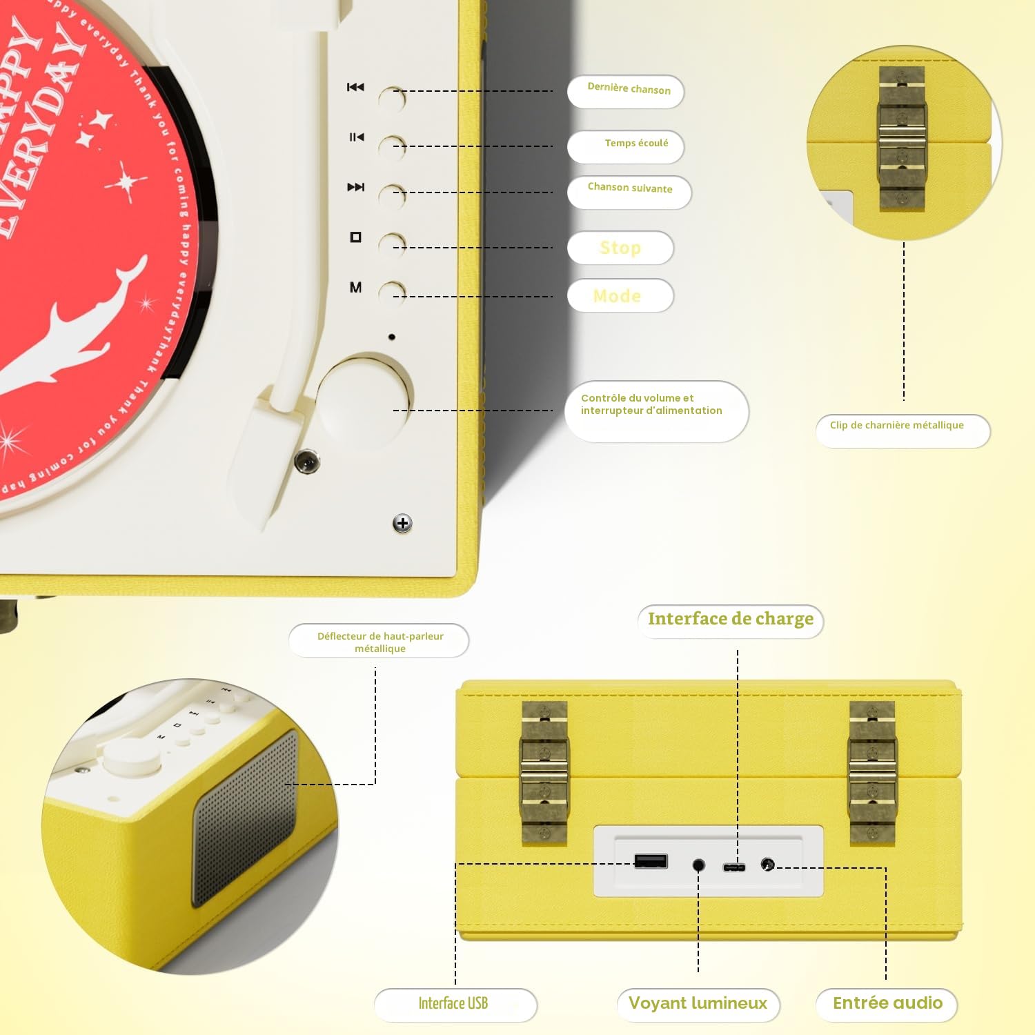 Lecteur CD Jaune
